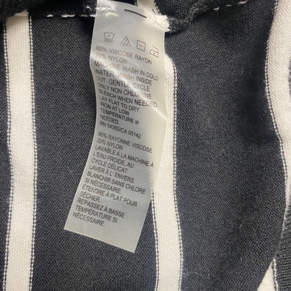 Allison Daley Black Sweater with White Stripes and Neckline Size Petite … - Picture 5 of 7